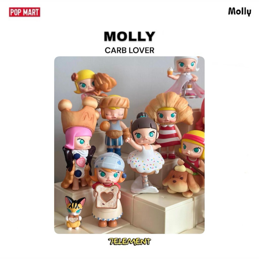 特價現貨POPMART MOLLY 麵包腦袋系列泡泡瑪特茉莉單抽盲盒隱藏中盒確認