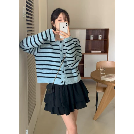 🇰🇷Oct03/ 萬年不敗！條紋開衫上衣