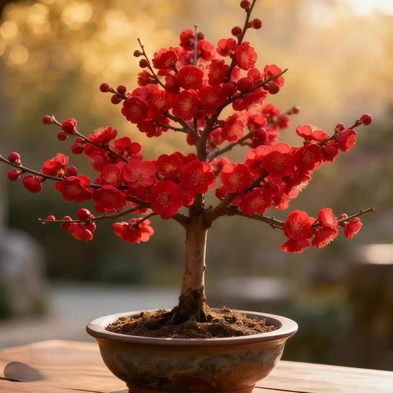 現貨新品種七彩梅花（5粒）濃香型耐寒梅花四季種植臘梅大花四季盆栽