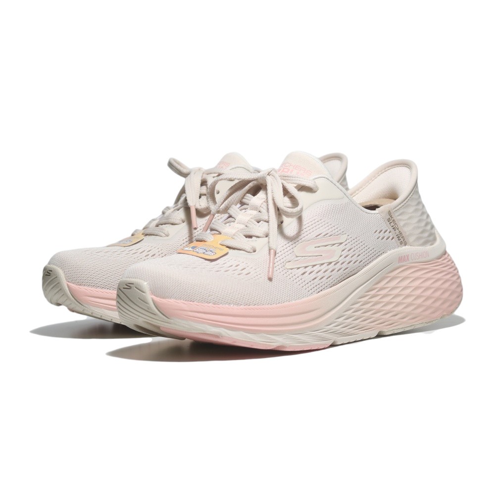 SKECHERS 健走鞋MAX CUSHIONING 米白粉瞬穿緩震女129626NTPK | 蝦皮購物
