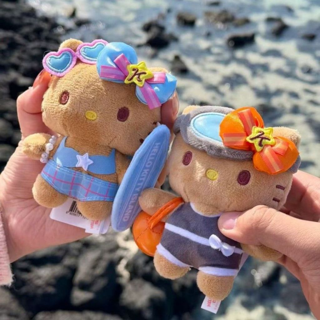 Qoo Studio♡ 三麗鷗 濟州島海女 衝浪 燒焦 Hello Kitty ️曬黑 Kitty 吊飾 明星同款 預購 | 蝦皮購物