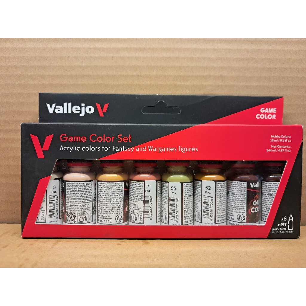【爪哇魯多】特惠品 模型工具 Vallejo 遊戲色彩皮膚肌膚8色套組 水性漆 72187 | 蝦皮購物