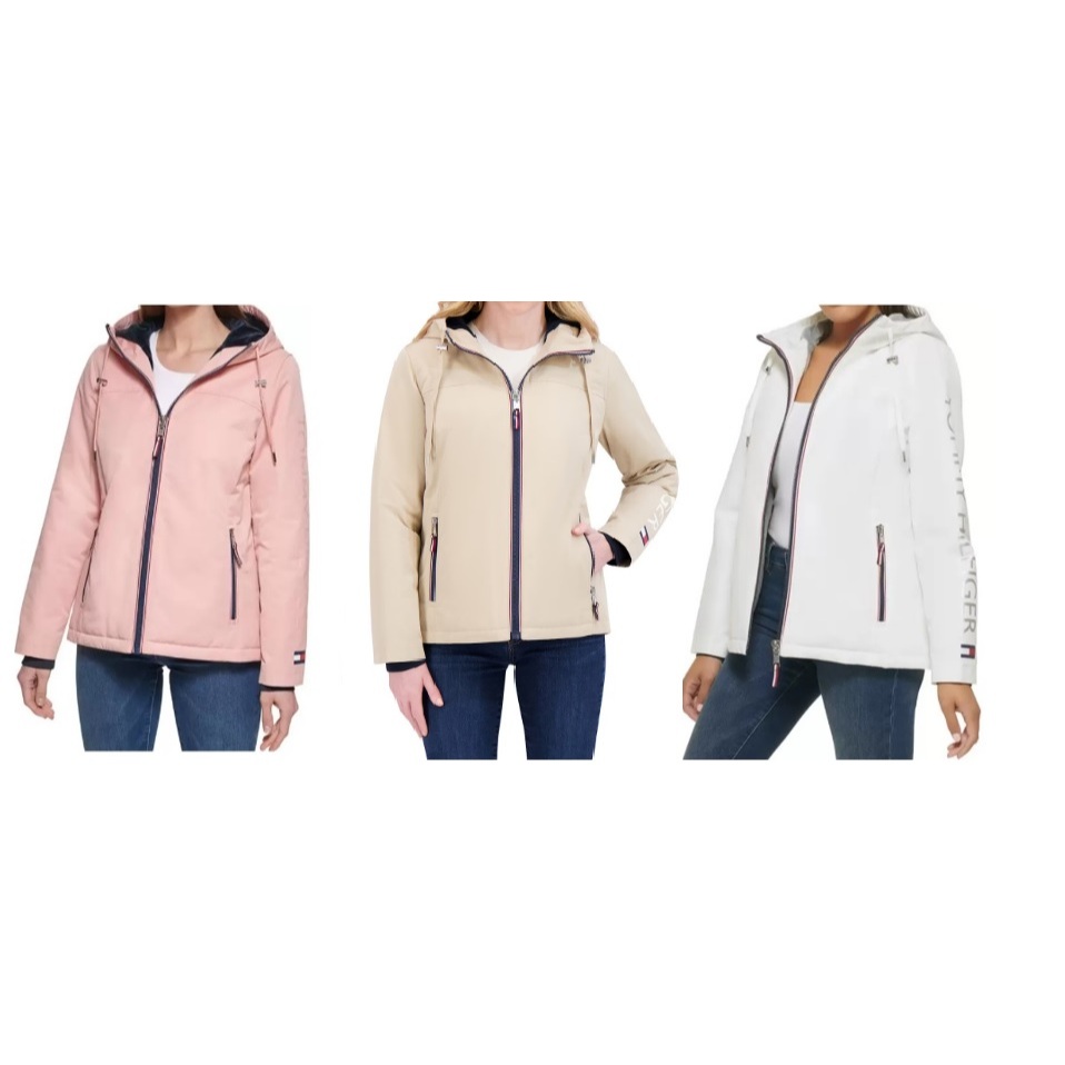 Tommy Hilfiger 女軟 殼 連帽 外套 白 Tommy Hilfiger】女軟殼連帽外套 