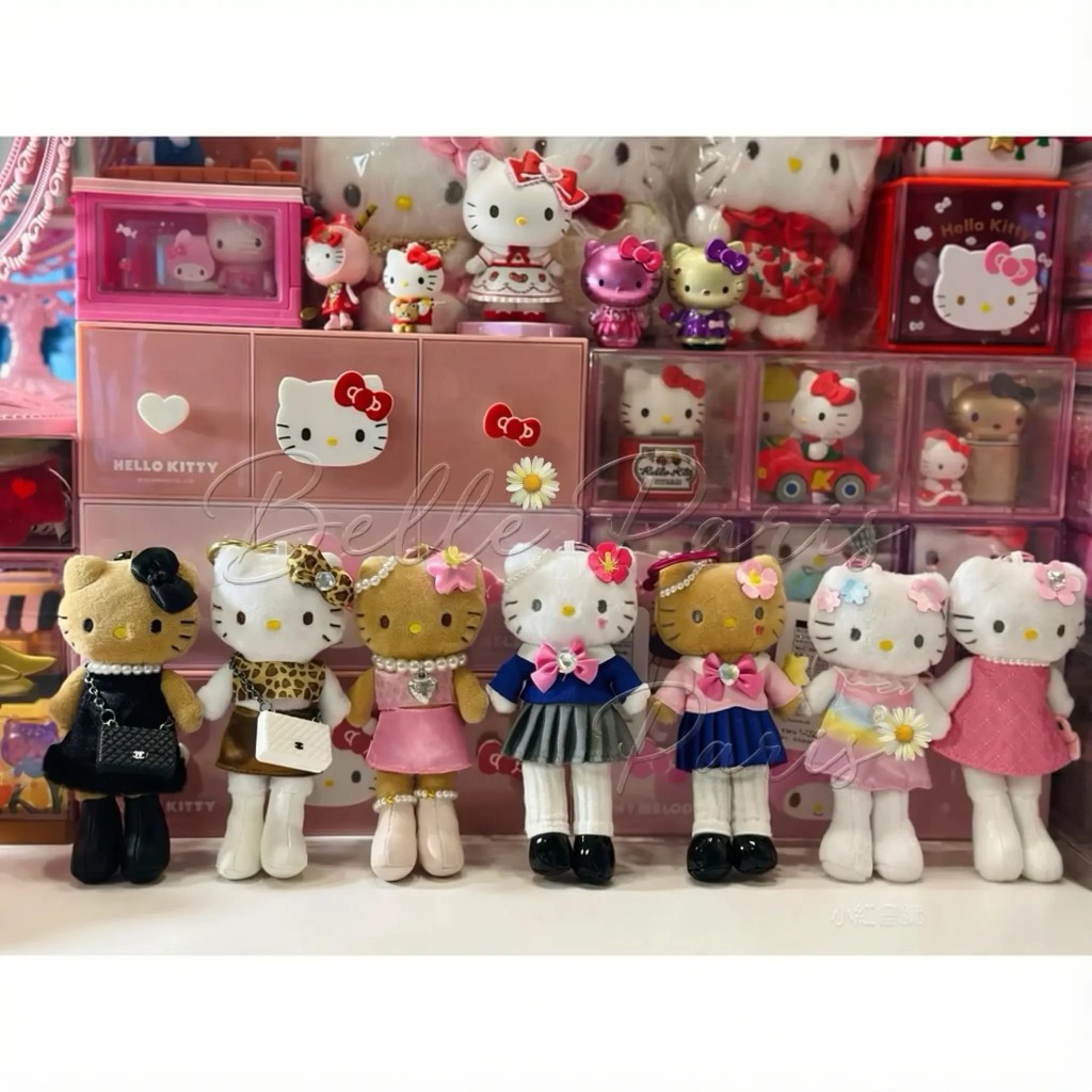 Hello Kitty 爆款長腿系列 貴婦黑皮Kitty(黑/棕/珍珠/愛心釦/日本限定 ) | 蝦皮購物