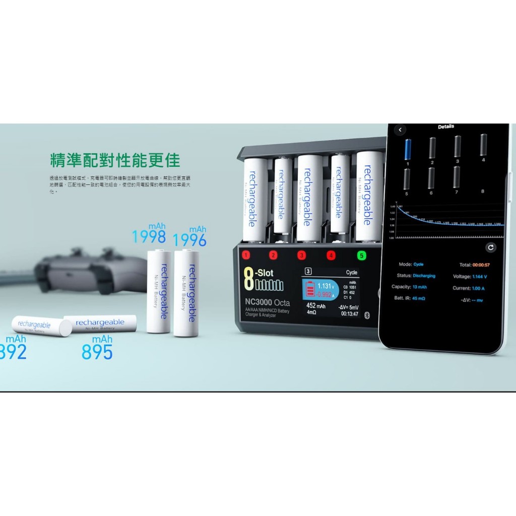 亞丁RC (保固保修)SKYRC NC3000 Octa 3號/4號電池八槽獨立智能充電器