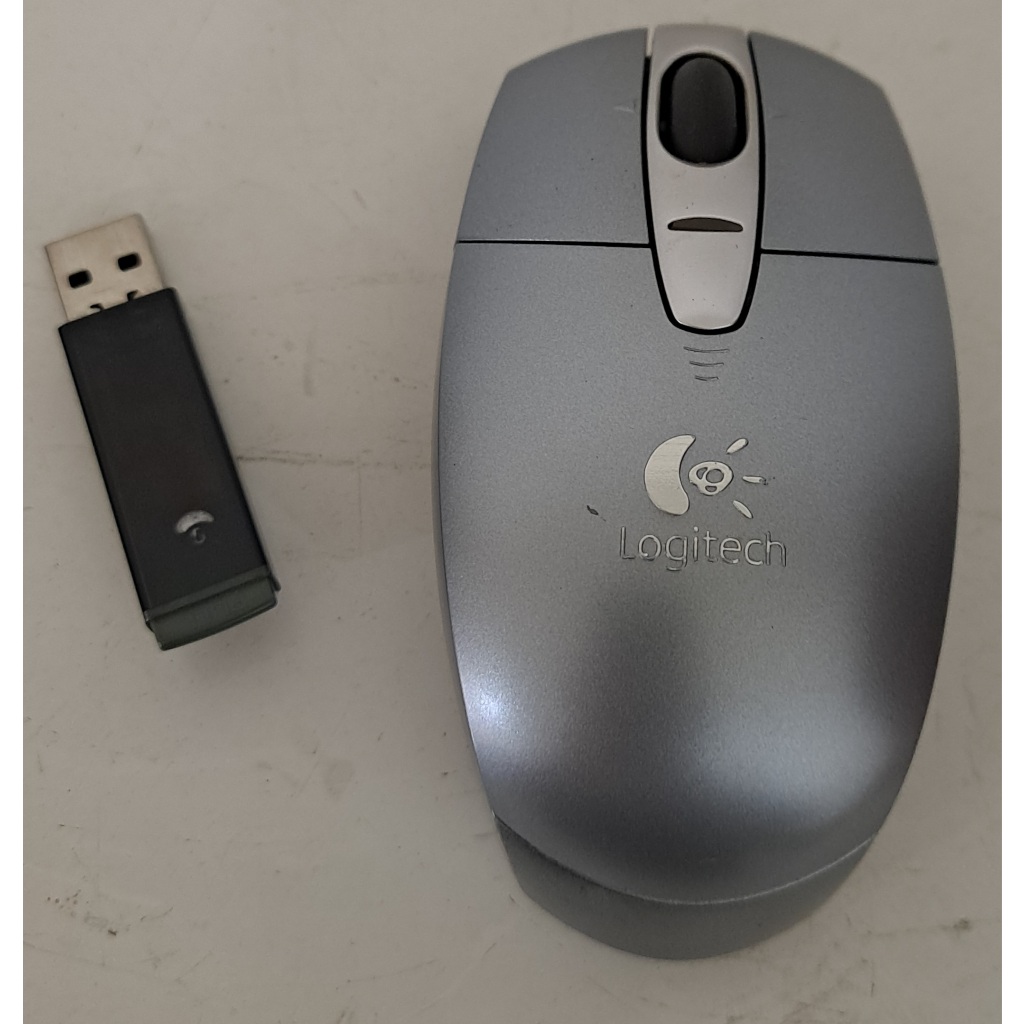 logitech羅技無線星貂滑鼠v200 cordless/銀色(二手) | 蝦皮購物