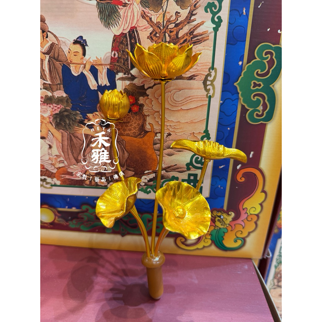 禾雅］錫花瓶錫梅花（高12公分），金花，5朵花金花，13朵金花，錫花瓶
