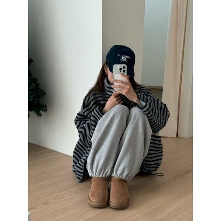 🇰🇷Nov03/ 條紋毛毛立領抽繩外套