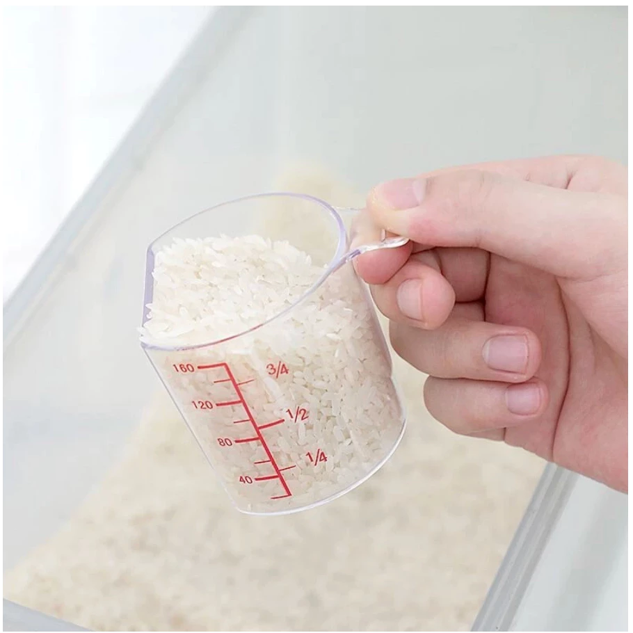日本量米杯透明帶刻度180ml舀米杯