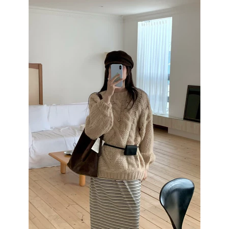 🇰🇷Jan01/ QQ麻花捲厚實針織毛衣