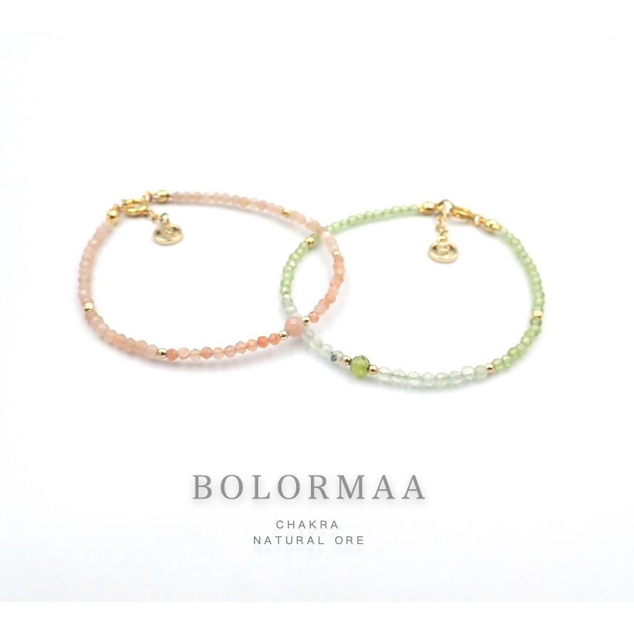 博洛馬 BOLORMAA ｜ 2.5mm細纖款 鑽石切割 訂製款 可調式手鍊 ｜金太陽石_太陽石 / 橄欖石_葡萄石 | 蝦皮購物