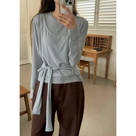 🇰🇷Oct06/ 首推!天絲綁帶長袖上衣