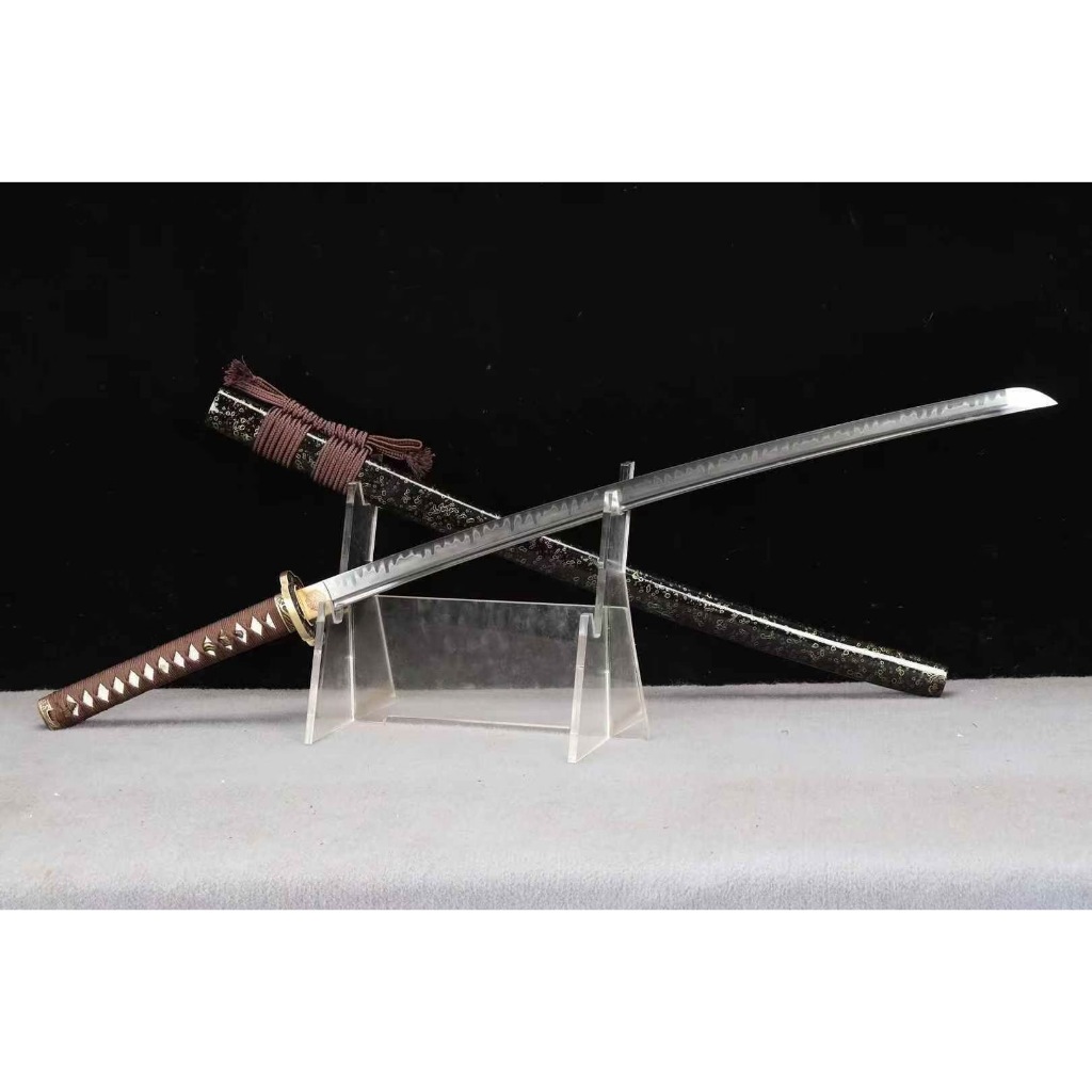 【葉字號】26寸浪湧武士刀 T10燒刃武士劍 一體鍛造大太刀 居合道打刀 小武士刃 指揮刀 硬刀 防身收藏擺飾 未開刃 | 蝦皮購物