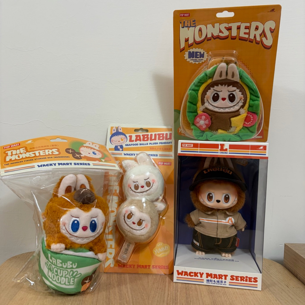 現貨 the monsters labubu 怪味便利店 搪膠毛絨公仔 三明治小包 泡麵公仔收納包 海鮮丸子串毛絨掛件 | 蝦皮購物