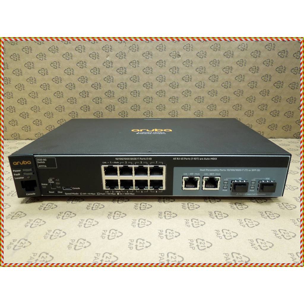 HPE Aruba 2530-8G Switch (J9777A)，8埠交換器，附變壓器| 蝦皮購物