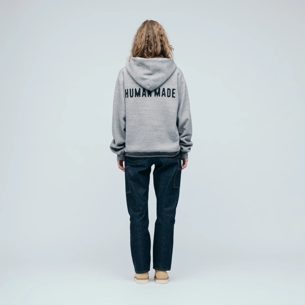 全新HUMAN MADE 25AW CLASSIC ZIP-UP SWEAT HOODIE 愛心背後字體連帽
