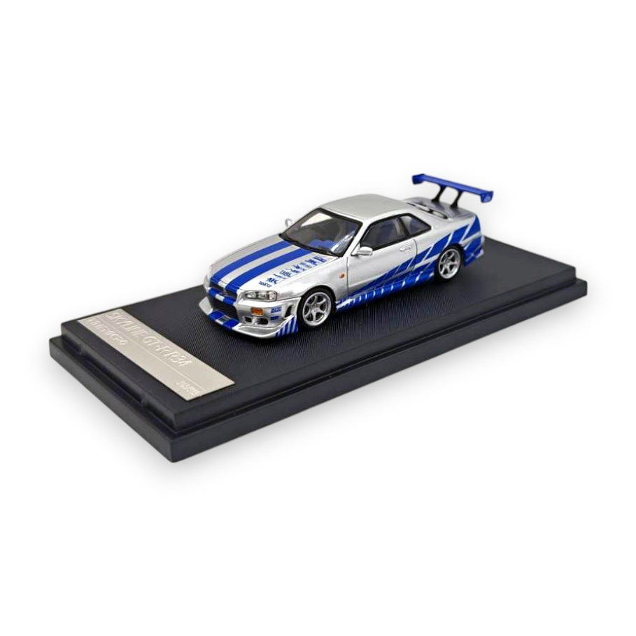 TM 1:64 GT-R R34 Blitz 塗裝模型車 玩命關頭 Nissan GTR Skyline 飄移 TOYO | 蝦皮購物
