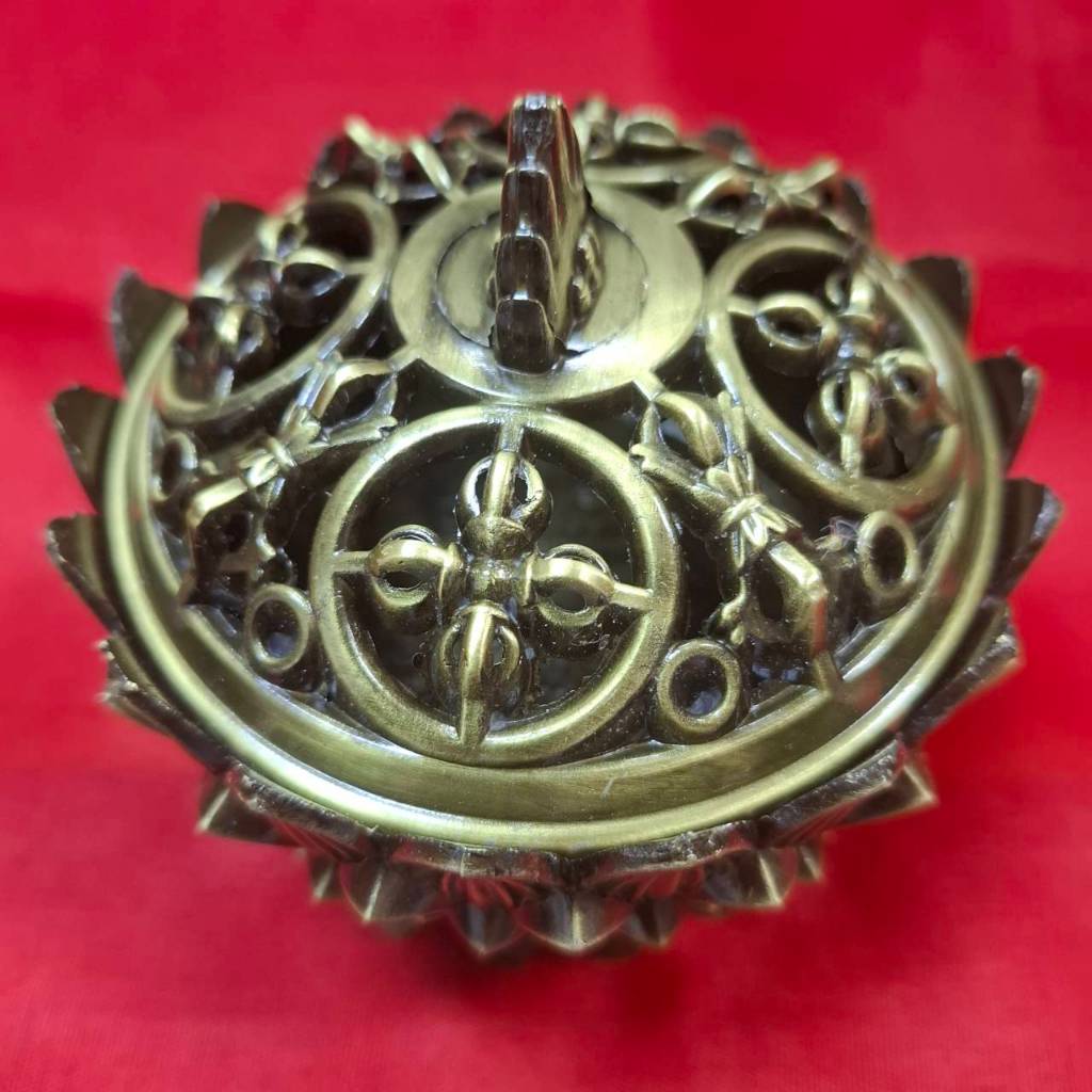 西藏空運來台>西藏八吉祥~十字金剛杵圓型香爐~ 香粉塔香.盤香皆可適用