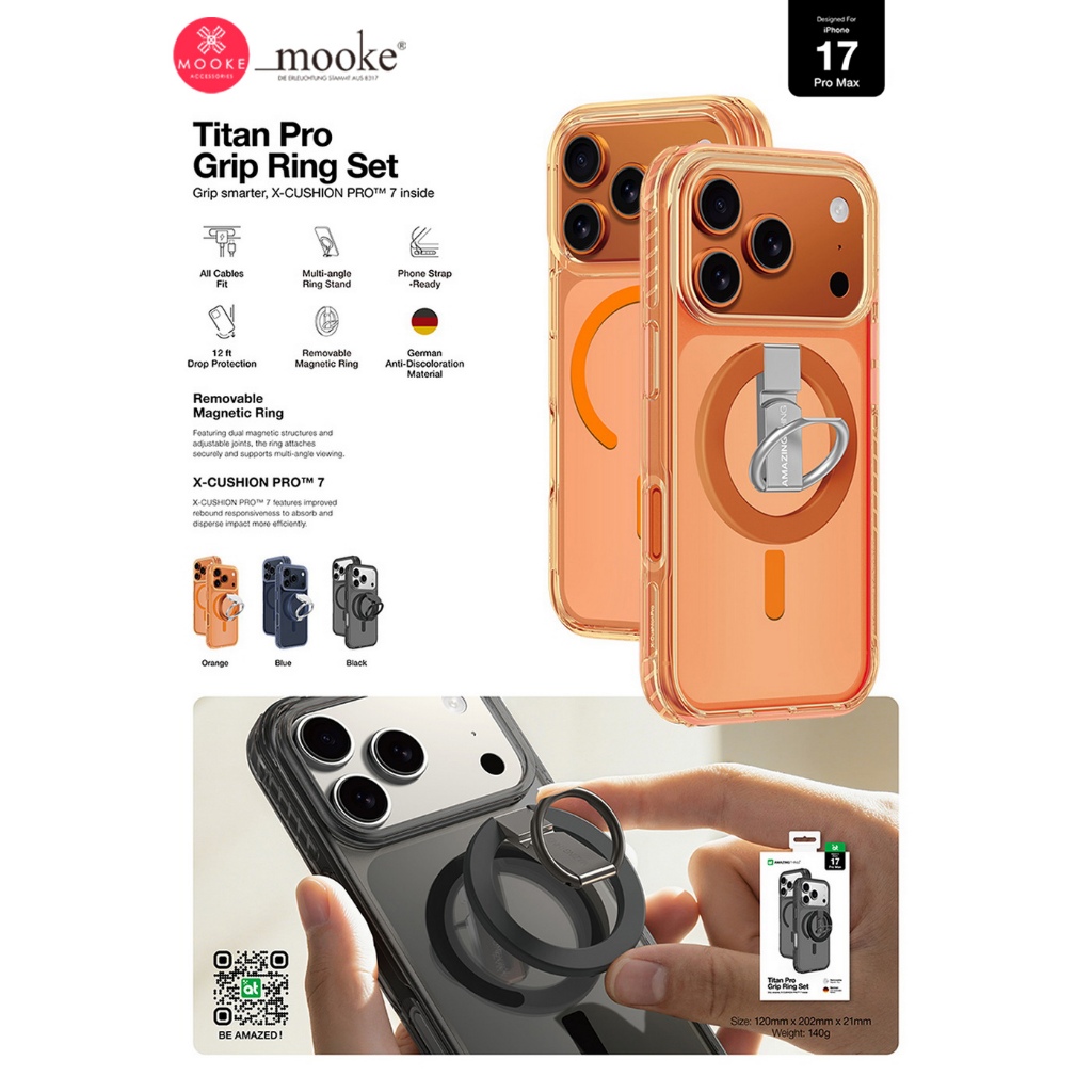 Mooke iPhone 17 Pro Max 抗摔矽膠分離式鋁合金支架保護殼 | 蝦皮購物