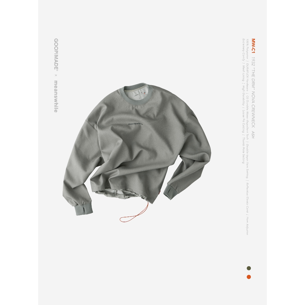 GOOPiMADE x meanswhile 2025 MW-C1 1932 THE DRM Nova Crewneck 