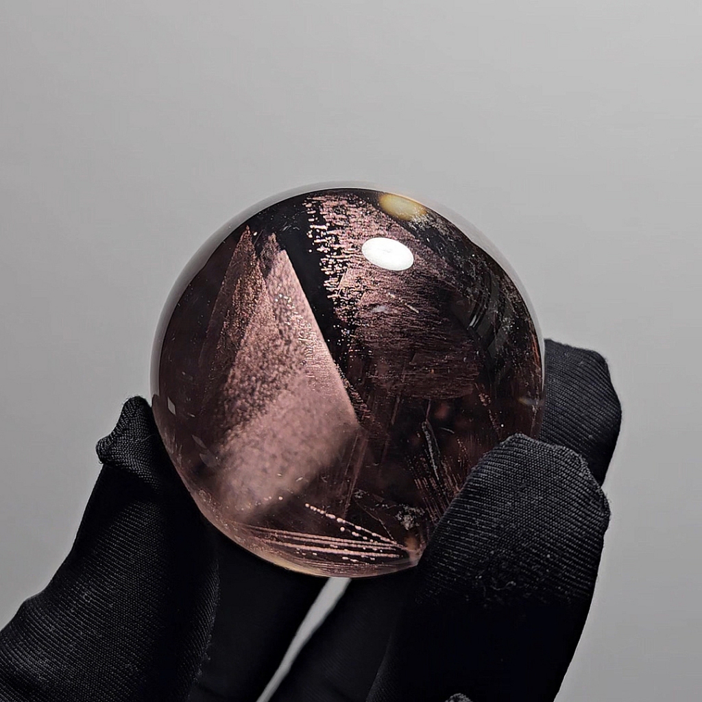 Very Crystal】☆38mm 稀有極品星光紅針水晶球☆【BW8312】立體千層