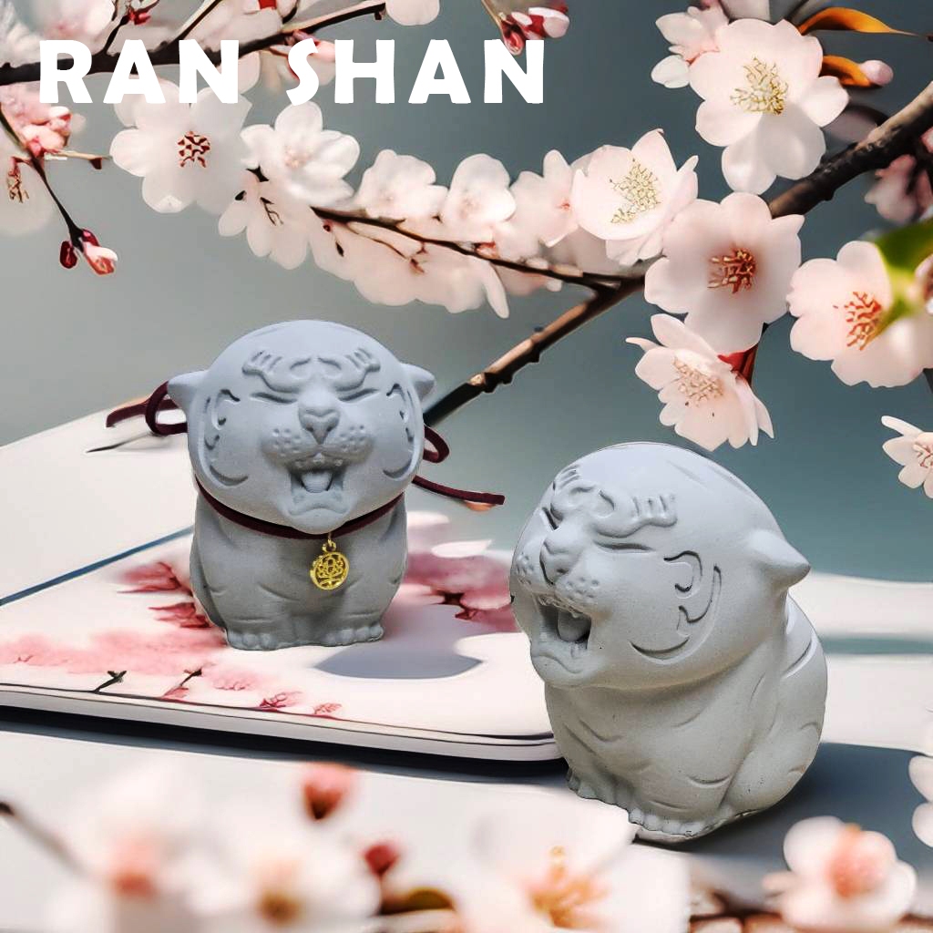 【Ran Shan】樂土擴香石-吶喊虎 老虎 可愛 俏皮 公仔 水泥 | 蝦皮購物