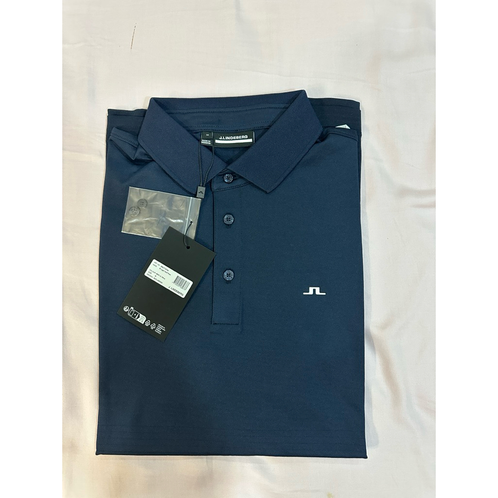 j lindeberg 男 丈青細條紋 size:M | 蝦皮購物
