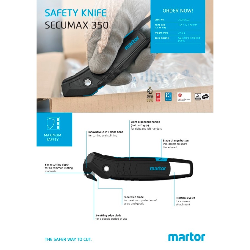 🇩🇪 martor德國馬拓安全刀具 SECUMAX 350001 內含備用刀片 💯 原廠在台代理商 保證正品 歡迎聊聊~ | 蝦皮購物
