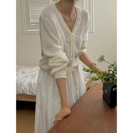 🇰🇷Oct01/溫柔色系天花板✨綁帶罩衫上衣