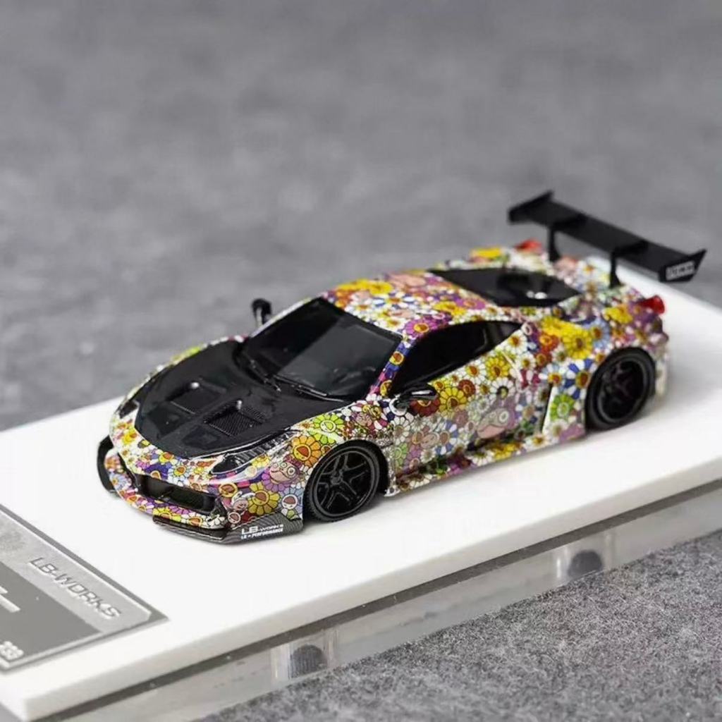 Flame 1/64 法拉利Ferrari LBWK 458GT 夜光村上隆塗裝樹脂模型車超級