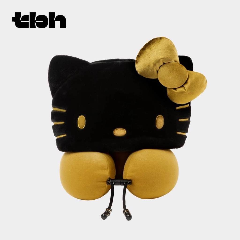 正規品 tbh×Hello Kitty 黒皮 パーカー付き U 字枕 現貨正版✨黑皮Hello kitty tbh野獸派三麗鷗U型枕旅行枕頸枕出國必備