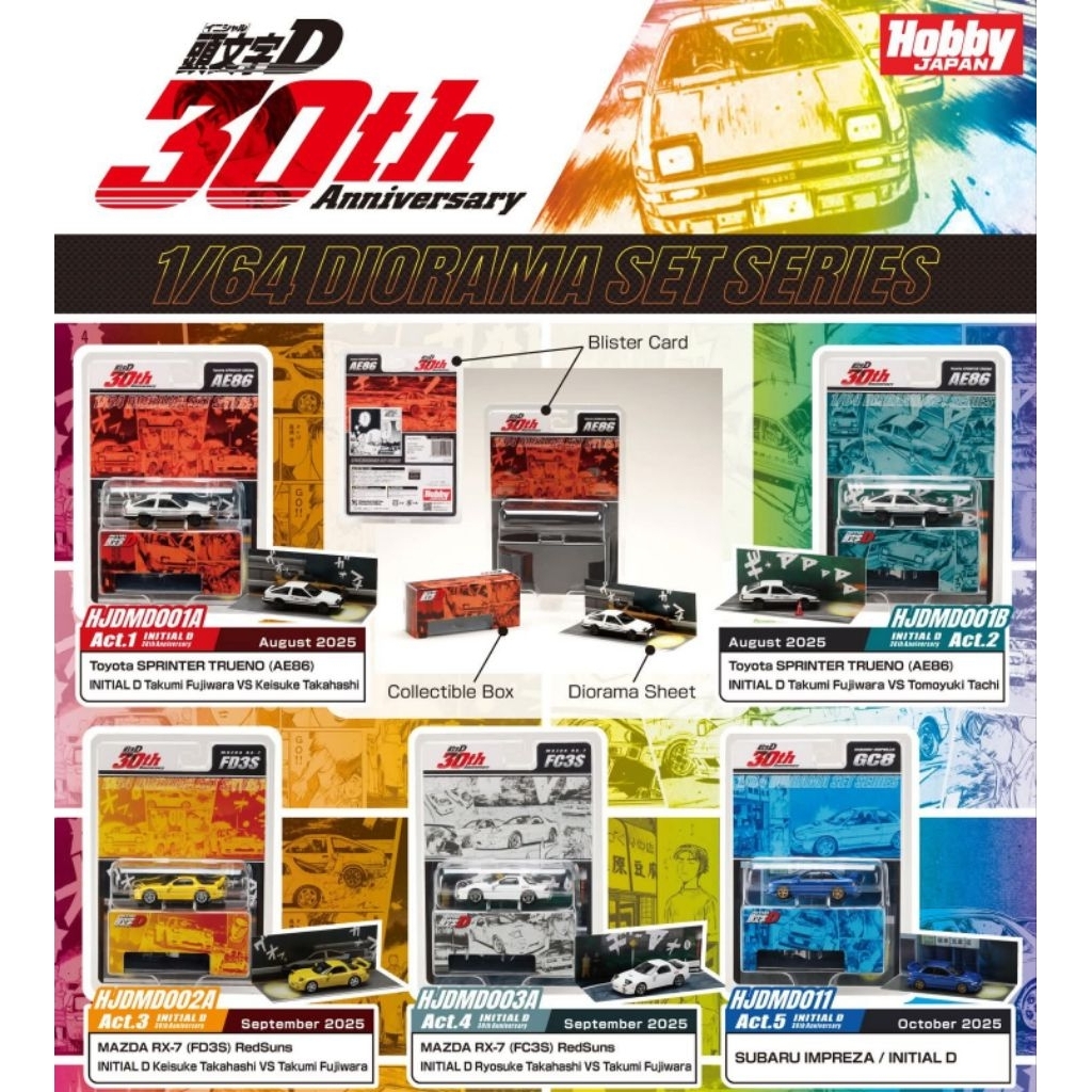 1/64 頭文字D civic EK9 EG6 RX-7 AE86 GC8 EVO 人偶版hobby japan