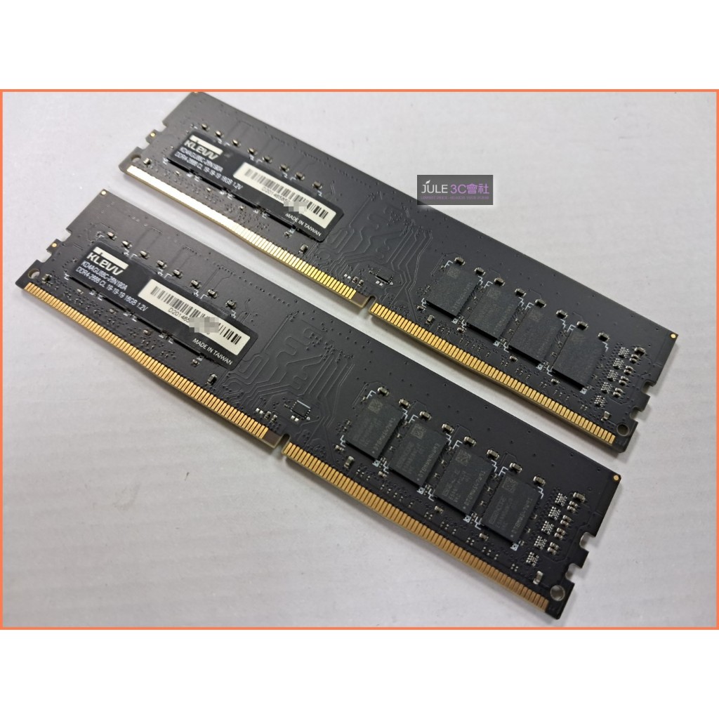 JULE 3C會社-科賦KLEVV DDR4 2666 16G X2 共32GB 雙通道組/雙面顆粒/桌