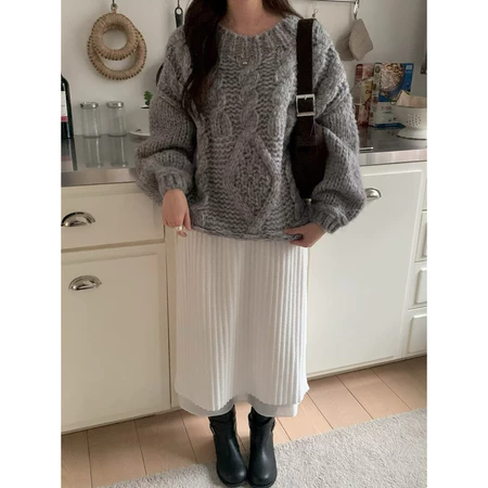 🇰🇷Jan01/ QQ麻花捲厚實針織毛衣