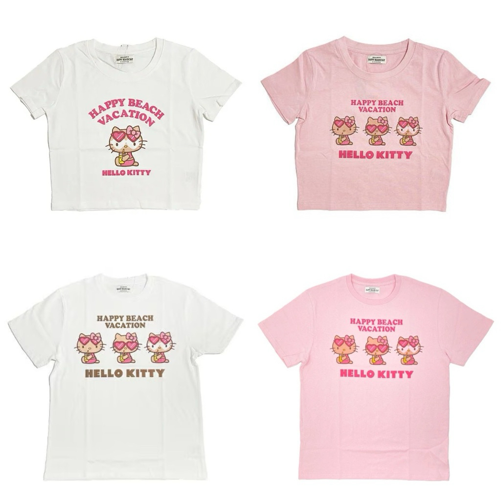 （現貨）日本代購 沖繩 限定 Hello kitty 黑皮 曬黑 海灘 短袖T恤 短袖 上衣 三麗鷗 Sanrio | 蝦皮購物