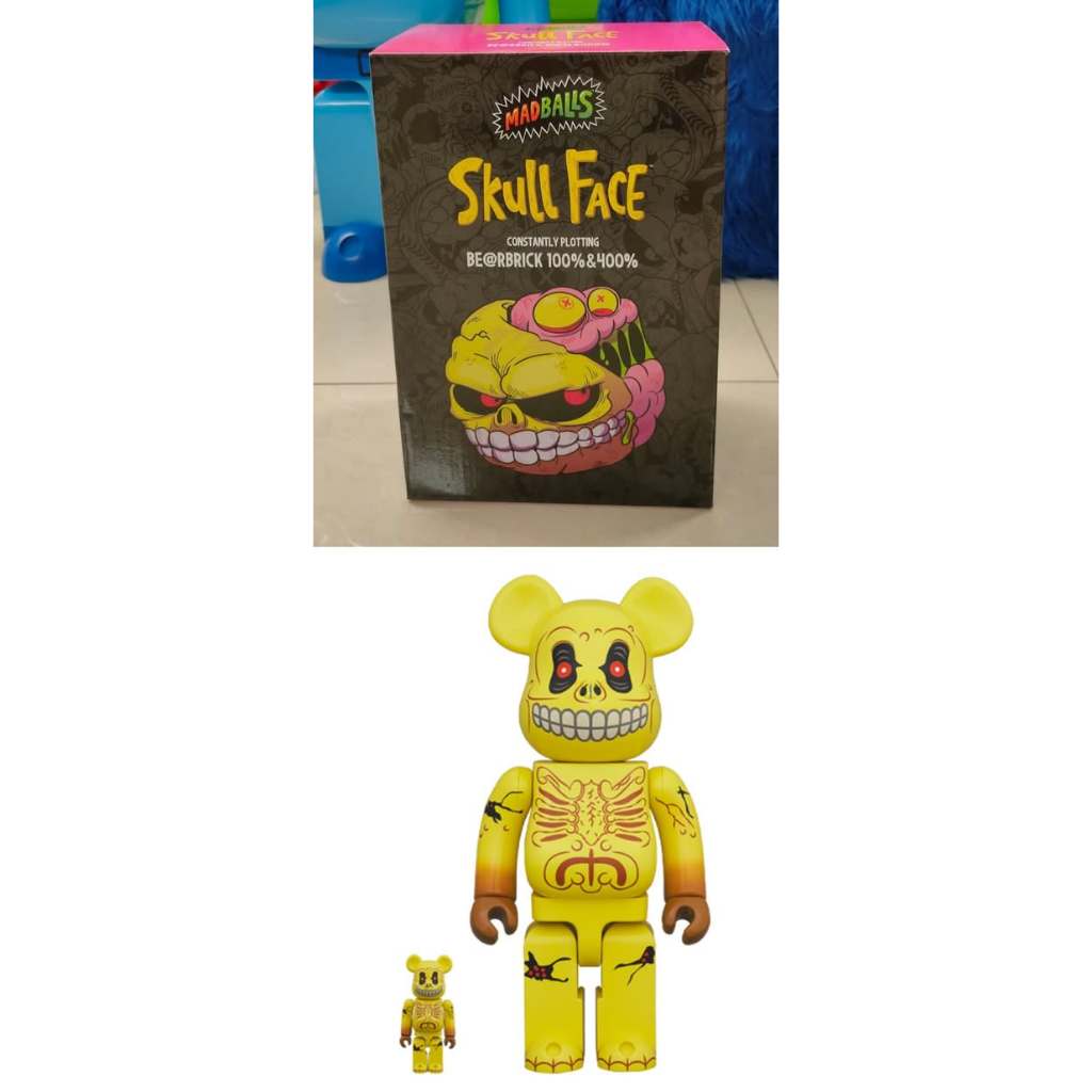 BE@RBRICK SKULL FACE 100％ & 400％ MADBALLS 骷髏臉400%+100% | 蝦皮購物