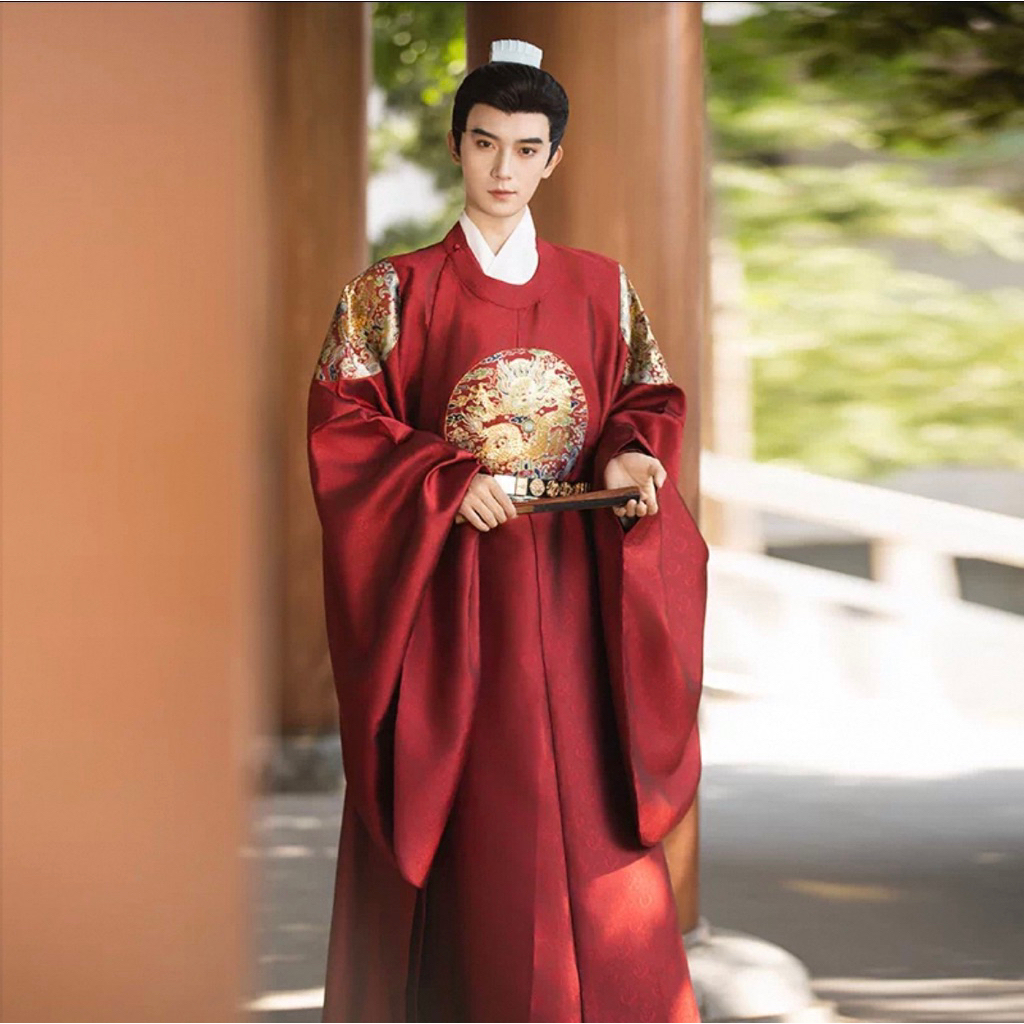 漢服男明制圓領袍龍團補四補服暗紋織金中式婚服國風中式高端官服 | 蝦皮購物