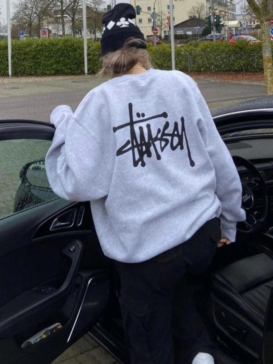 多色可選 Stussy Basic Logo Cre 後背大logo 基本款 美式復古大學T 休閒寬鬆 男女同款 大學T | 蝦皮購物