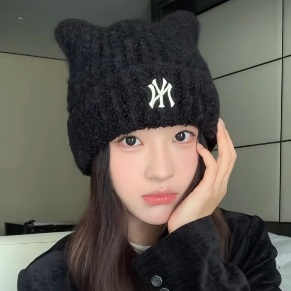 現貨供應🇰🇷韓國MLB PLUSH MEOW BEANIE NY 貓耳造型毛絨毛帽sailboat