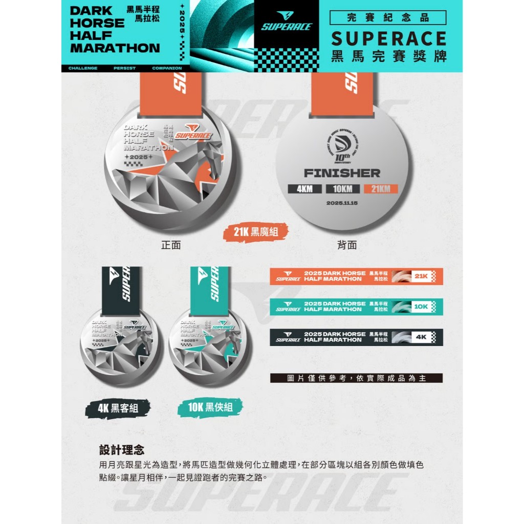 2025 SUPERACE黑馬半程馬拉松 完賽獎牌 21K | 蝦皮購物