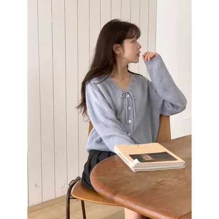 🇰🇷Oct01/溫柔色系天花板✨綁帶罩衫上衣