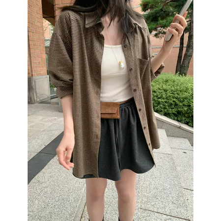 🇰🇷Nov01/百搭款🥨秋冬格紋襯衫