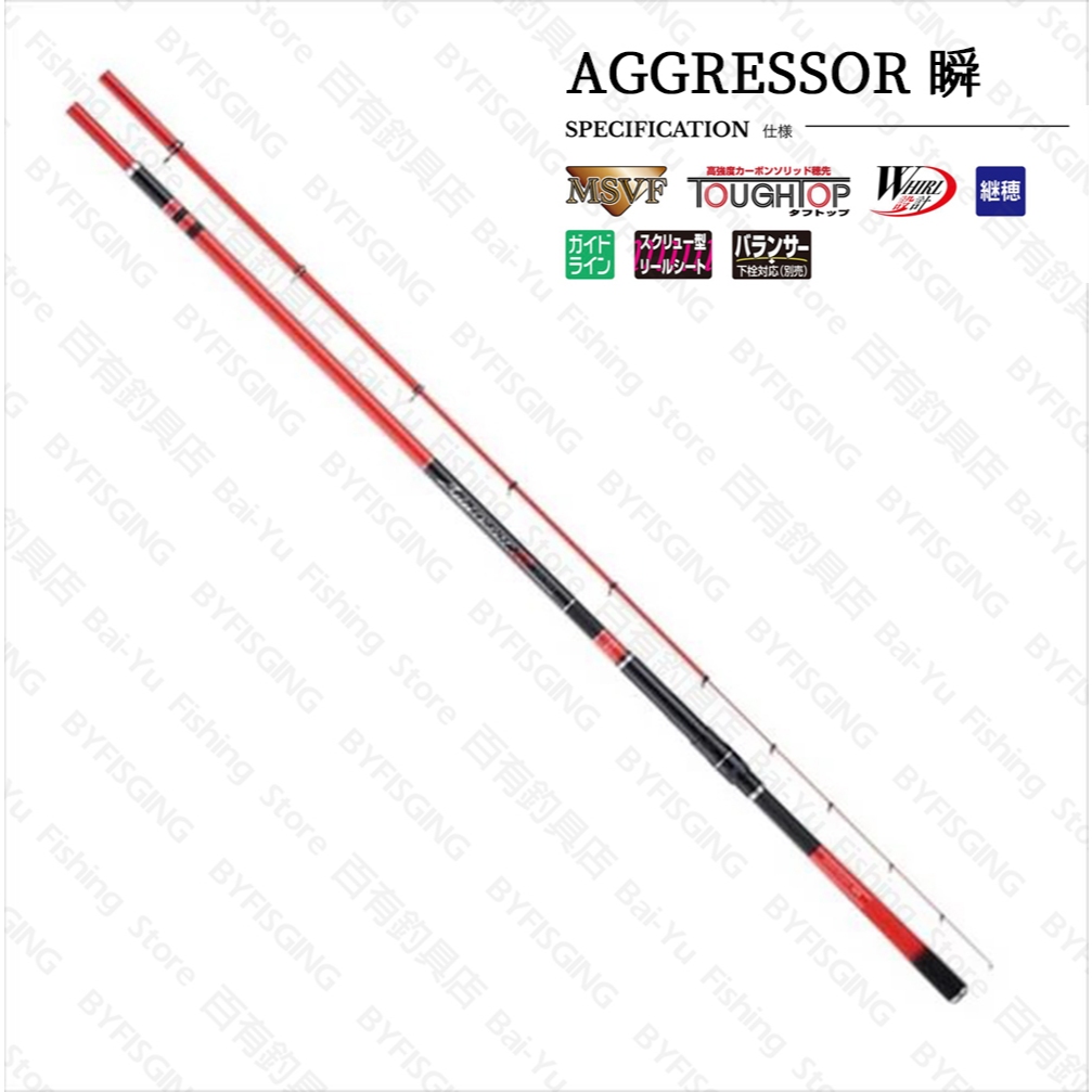 百有釣具◎日新NISSIN Aggressor Shun 瞬磯釣竿500、530 公司貨日本