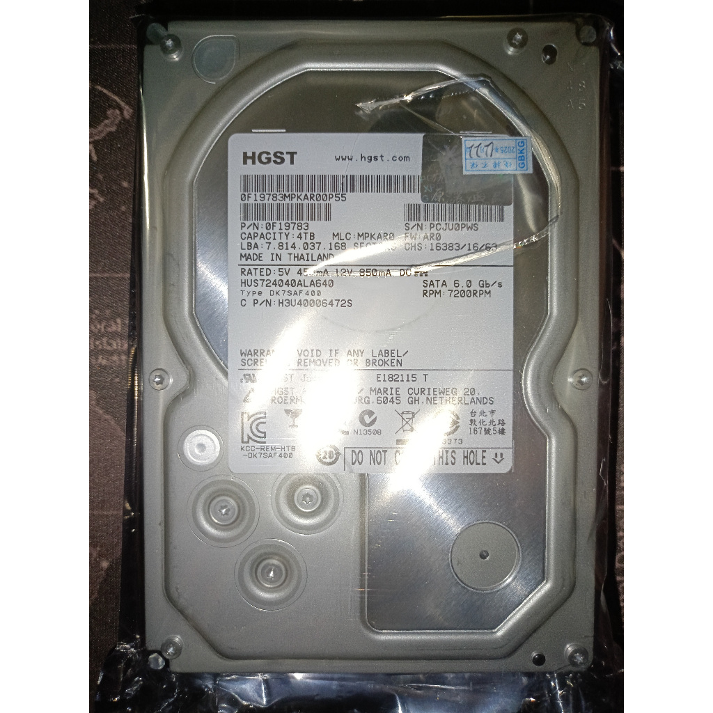 全新現貨日立HITACHI HGST 企業級4TB 4T SATA 硬碟| 蝦皮購物