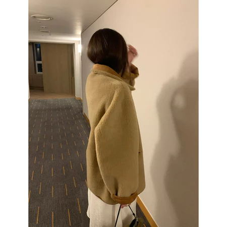 🇰🇷Jan02/ 季末超Q必收！麂皮雙面毛毛🐻外套