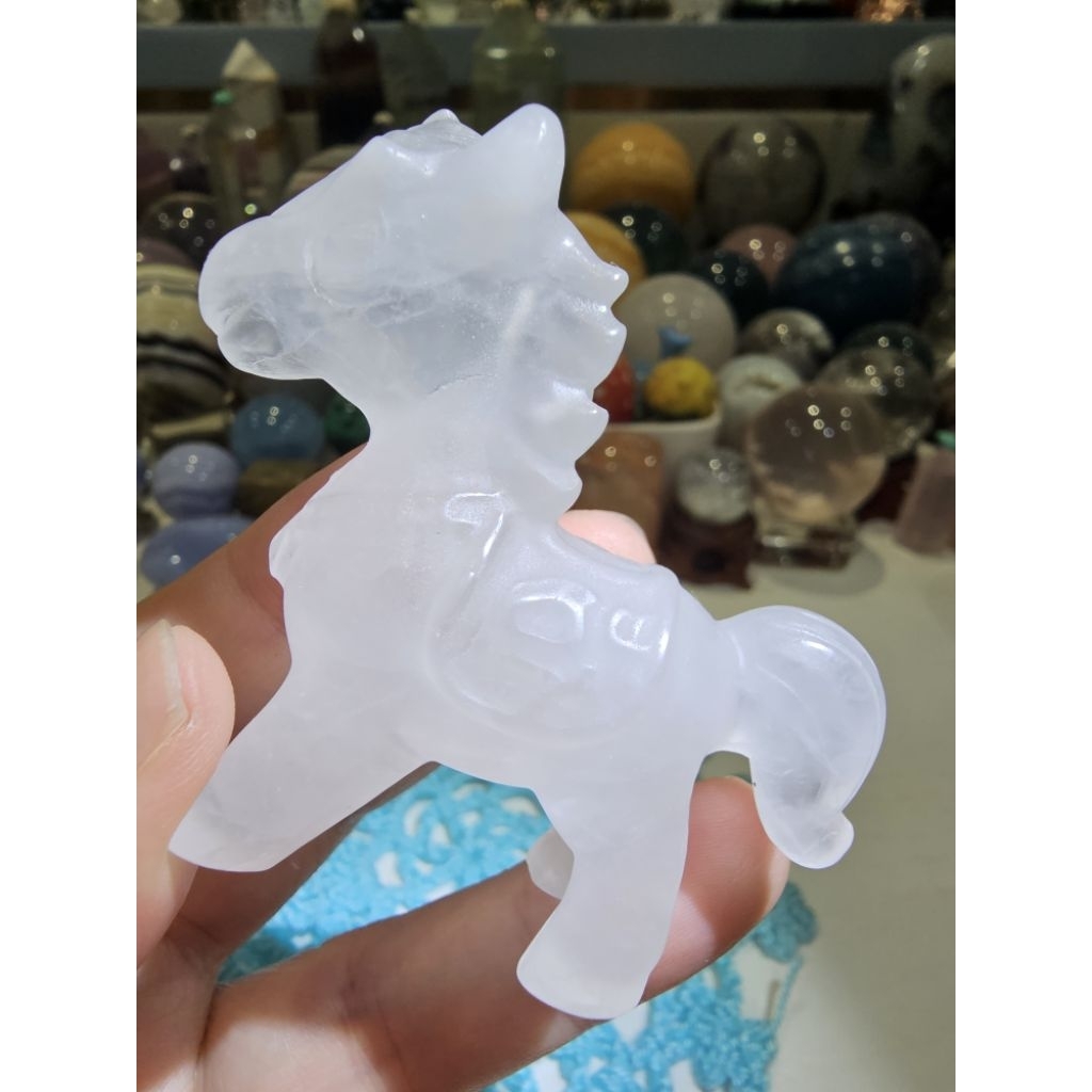 白水晶 馬 駿馬 馬年行大運 馬到福至 約5.68×5.62×2.4公分 實物拍攝 | 蝦皮購物