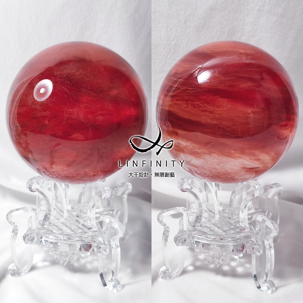 頂級紅兔毛熔煉水晶紅棉紅運當頭收藏風水開運擺件晶球禮物| 蝦皮購物