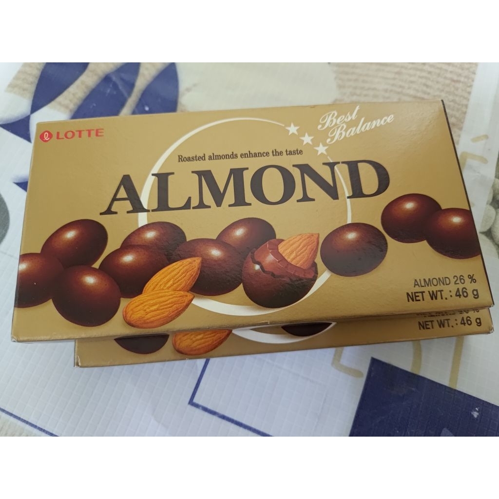 當日出貨 ️韓國樂天LOTTE杏仁可可球46g 杏仁巧克力球 ALMOND杏仁球 | 蝦皮購物