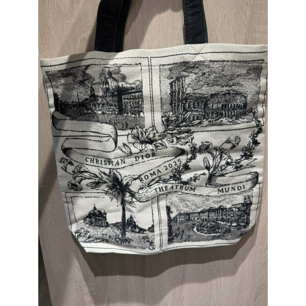 Christian Dior迪奧ROMA 2025限量刺繡托特包帆布包| 蝦皮購物