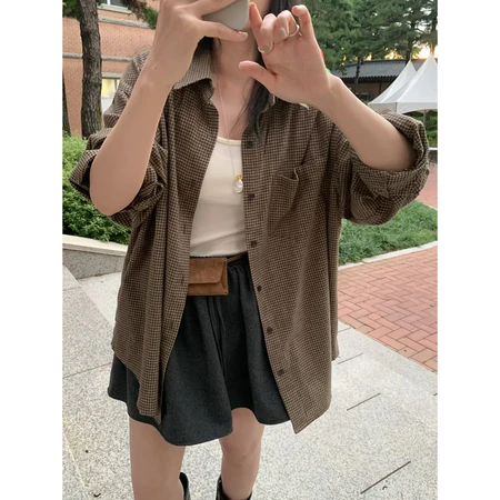 🇰🇷Nov01/百搭款🥨秋冬格紋襯衫